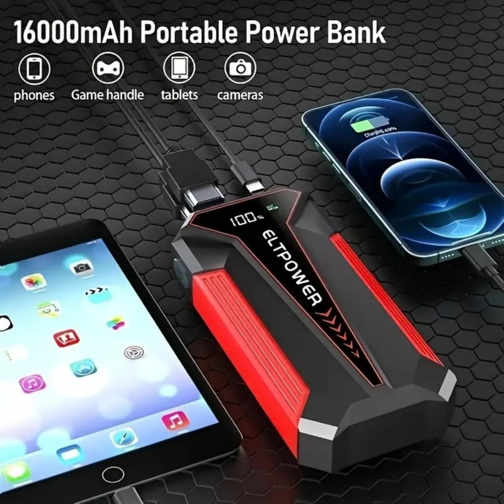 Car Jump Starter 20000mAh - Dual USB Fast Charging - LED Light - Power Bank Harmalap Trading
