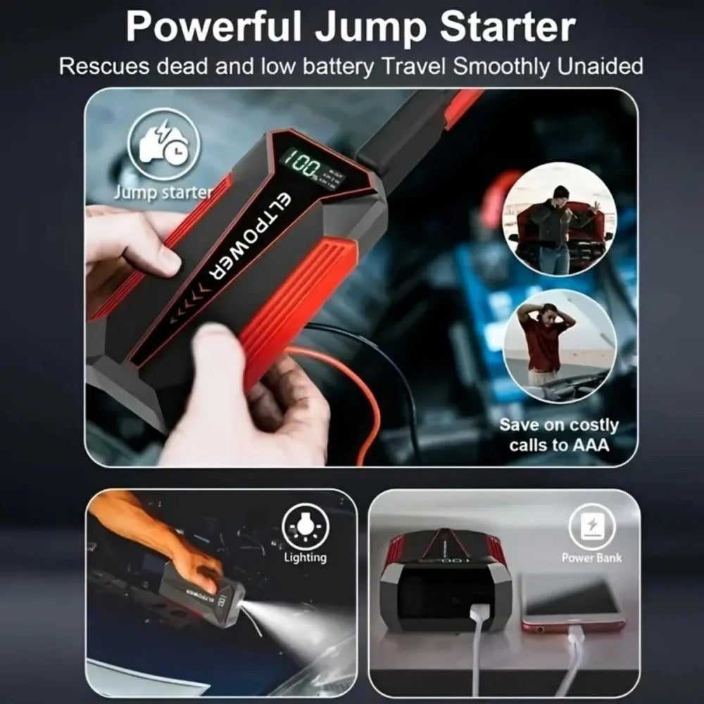 Car Jump Starter 20000mAh - Dual USB Fast Charging - LED Light - Power Bank Harmalap Trading
