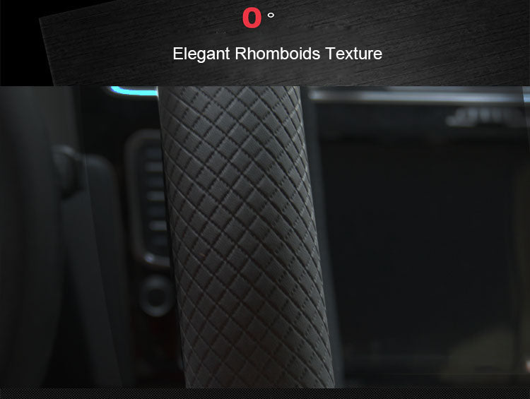 Leather Steering Wheel Cover UAE - Universal Fit - Rhomboid Texture Harmalap Trading