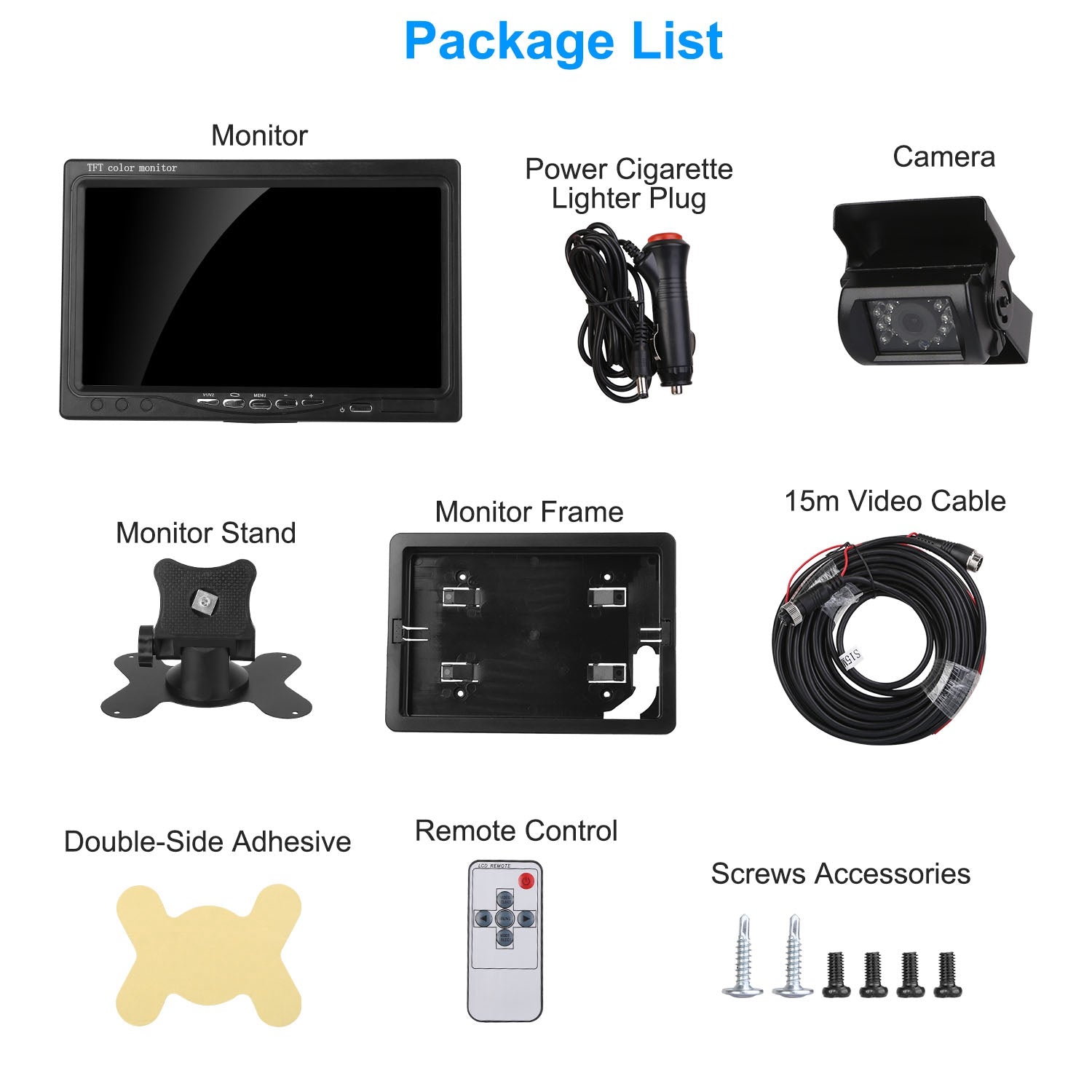 7" Backup Camera System - Rear View Monitor - IP67 Waterproof - Night Vision Harmalap Trading