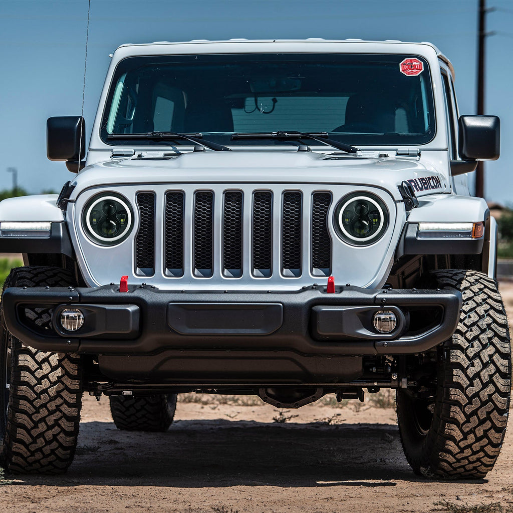 7" Round LED Headlight 6000LM - Halo Angel Eyes - Jeep Wrangler TJ JK CJ Harmalap Trading