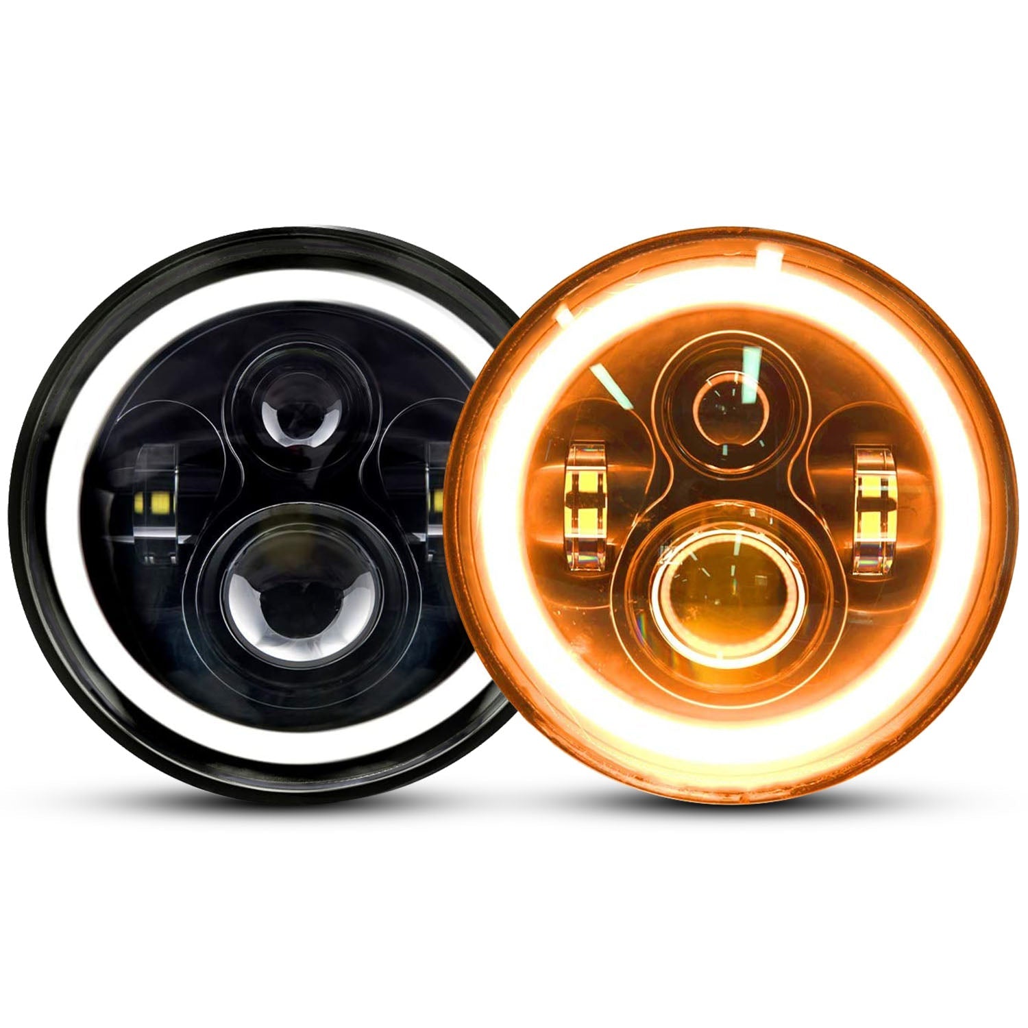 7" Round LED Headlight 6000LM - Halo Angel Eyes - Jeep Wrangler TJ JK CJ Harmalap Trading