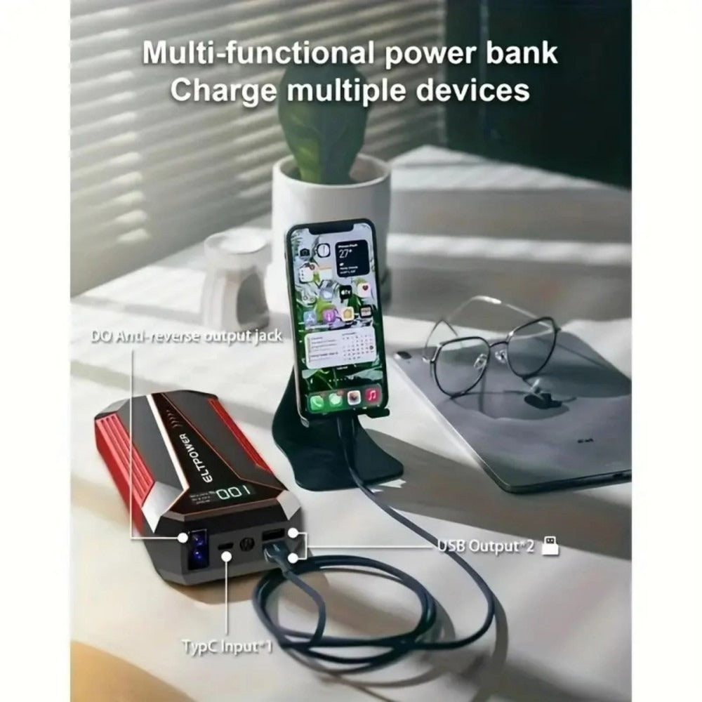 Car Jump Starter 20000mAh - Dual USB Fast Charging - LED Light - Power Bank Harmalap Trading