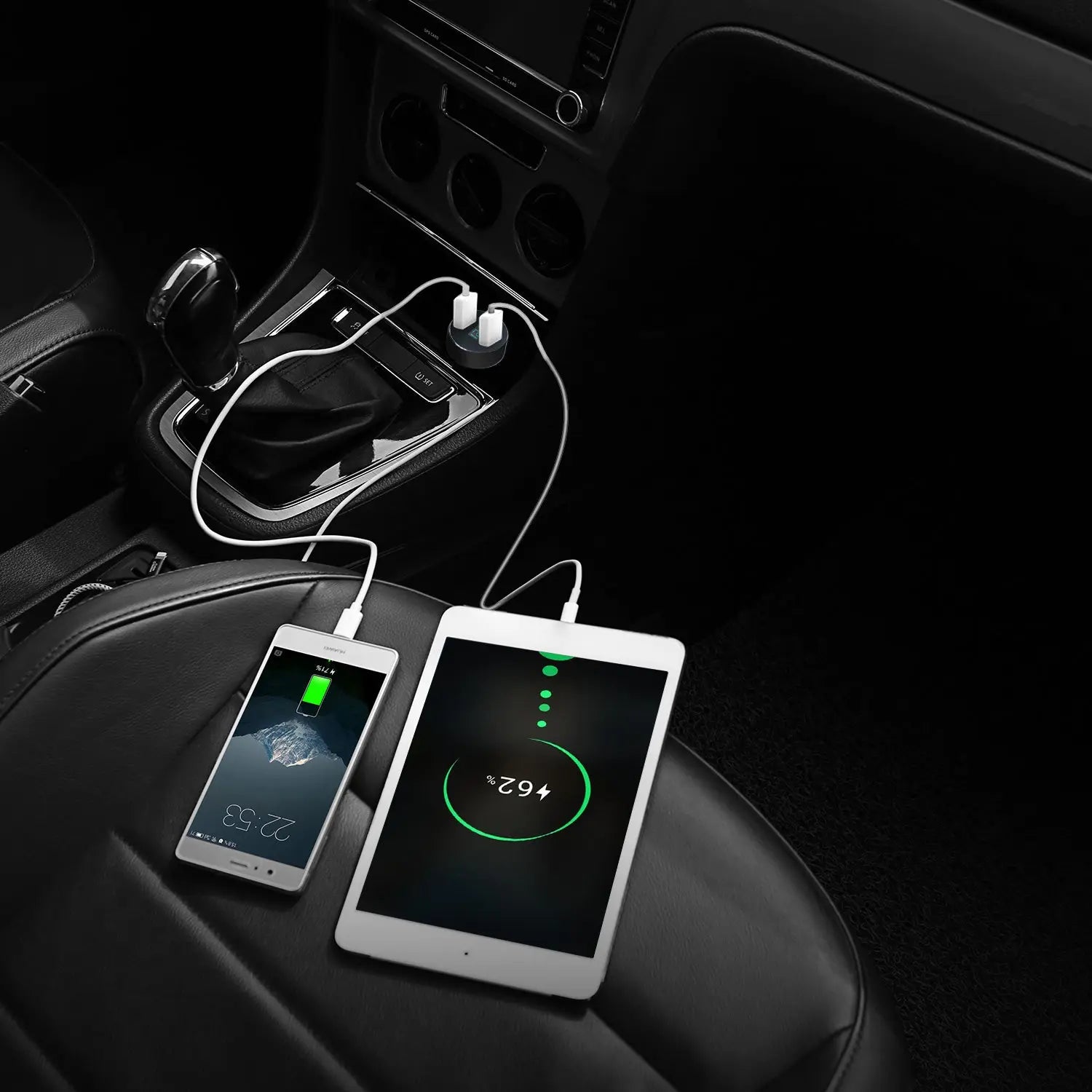 Dual USB Car Charger 15W - Fast Charging - LED Display - Aluminum Alloy Harmalap Trading