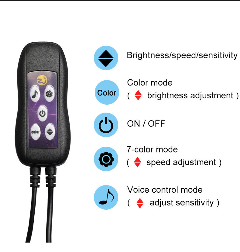 Car LED Atmosphere Lamp USB - Colorful Neon Light - Center Console Decoration Harmalap Trading