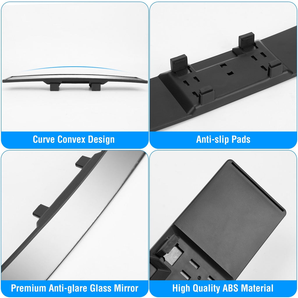 Car Rearview Mirror 11.4" - Panoramic Clip-On - Anti-Glare - Wide Angle Harmalap Trading