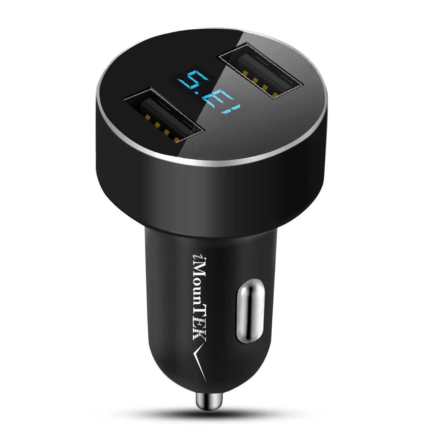 Dual USB Car Charger 15W - Fast Charging - LED Display - Aluminum Alloy Harmalap Trading