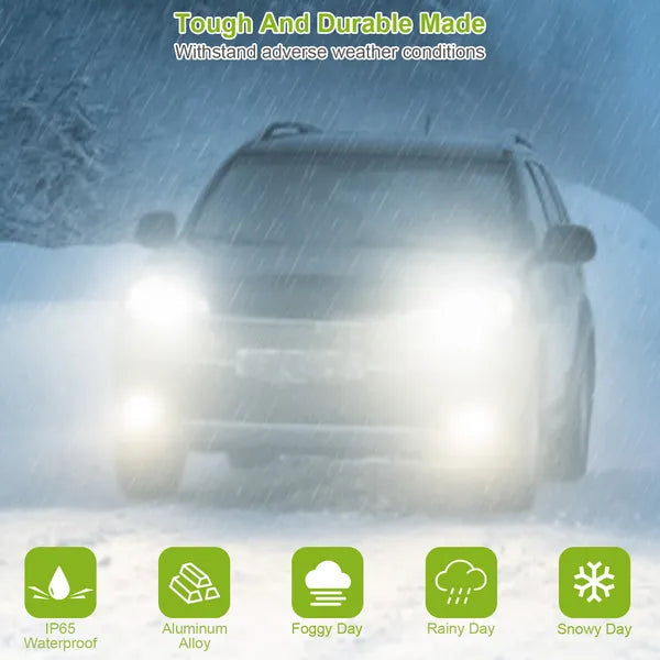 H8/H9/H11 LED Fog Lights 1000lm 100W - 6000K White - IP65 Waterproof - 2-Pack Harmalap Trading