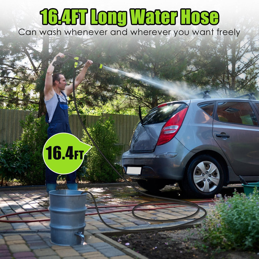 Cordless Pressure Washer 435PSI - Portable Car Washer - 6-in-1 Nozzle Harmalap Trading