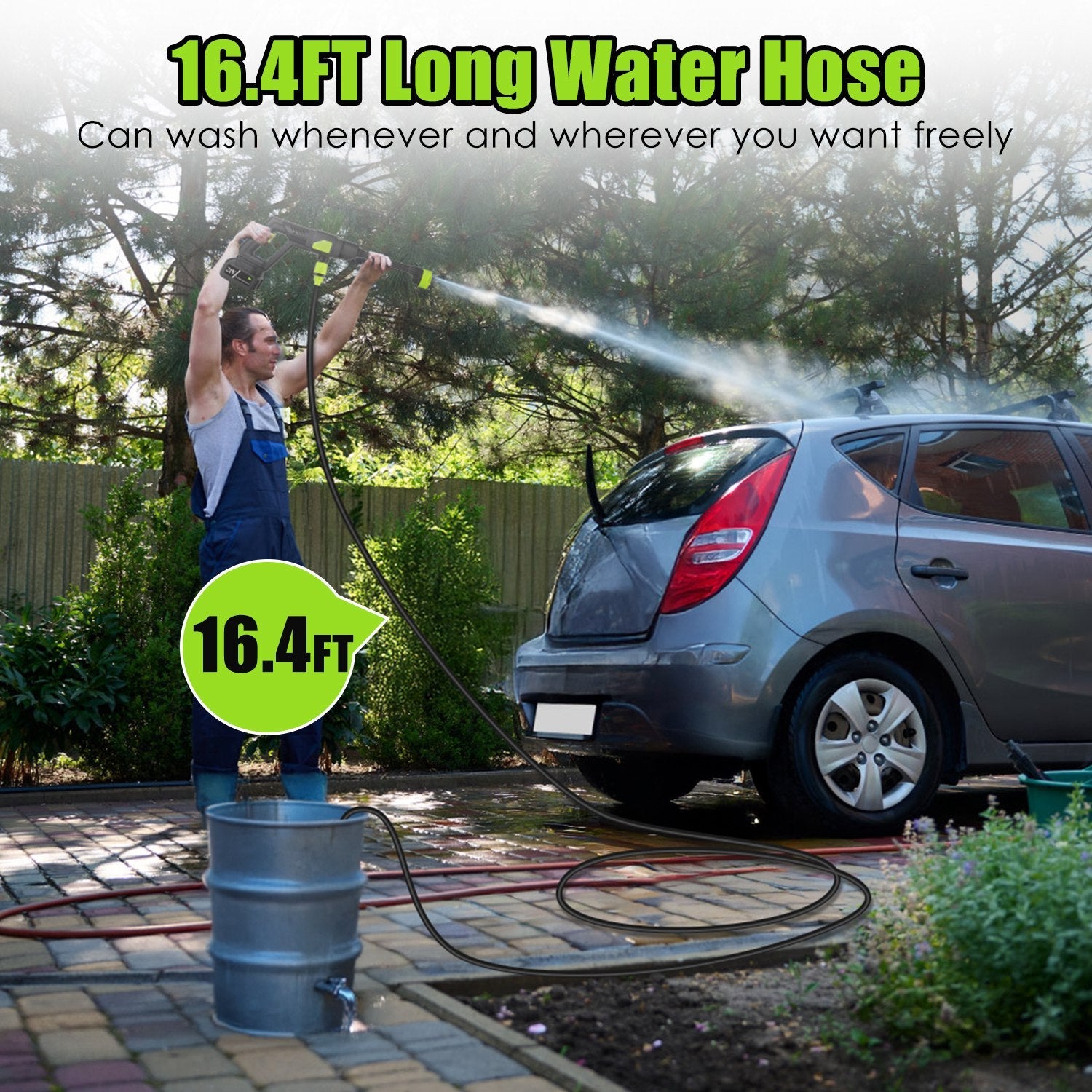 Cordless Pressure Washer 435PSI - Portable Car Washer - 6-in-1 Nozzle Harmalap Trading