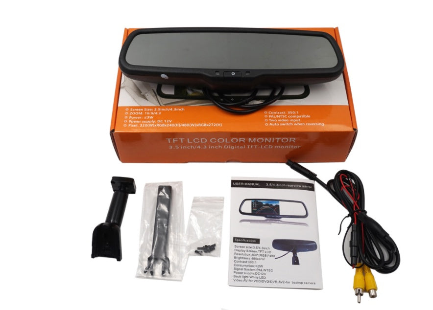 4.3" Monitor Rearview Mirror - Auto-Dimming - Clip-On Display - Backup Camera Harmalap Trading