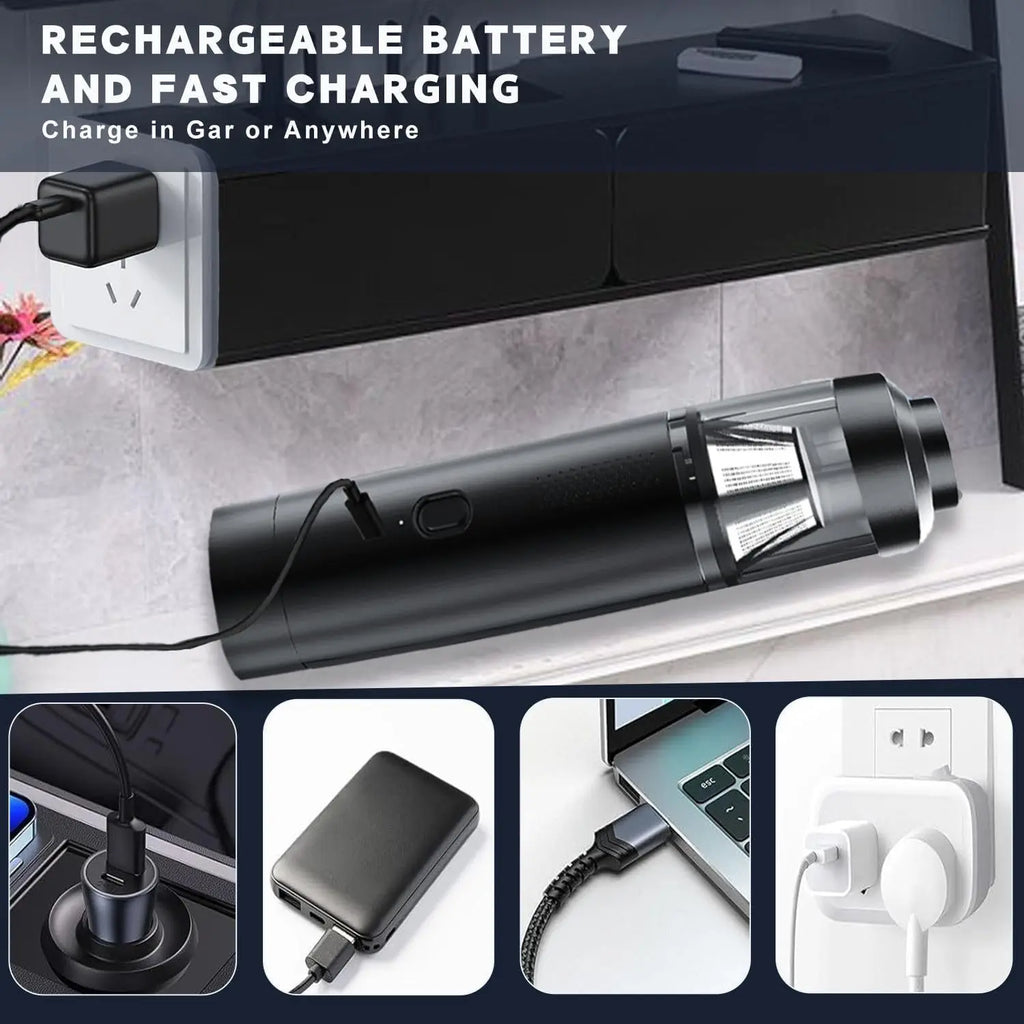 Car Vacuum Cleaner 4-in-1 Cordless - 15000Pa Suction - Type-C Fast Charging Harmalap Trading