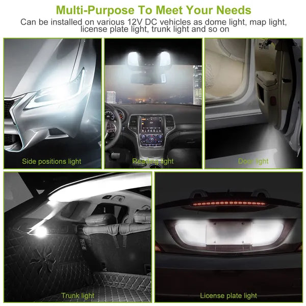 T10 LED Bulbs 12V - 10-Pack - Interior Dome Map License Plate Lights Harmalap Trading
