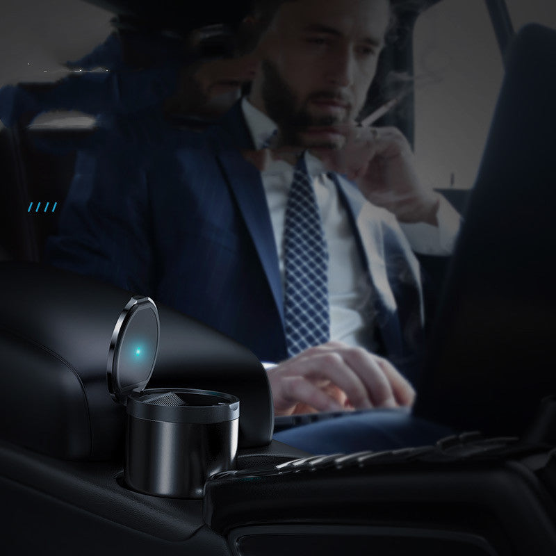 Car Ashtray LED Light - Aluminum Alloy - Portable Smokeless - Flame Retardant Harmalap Trading