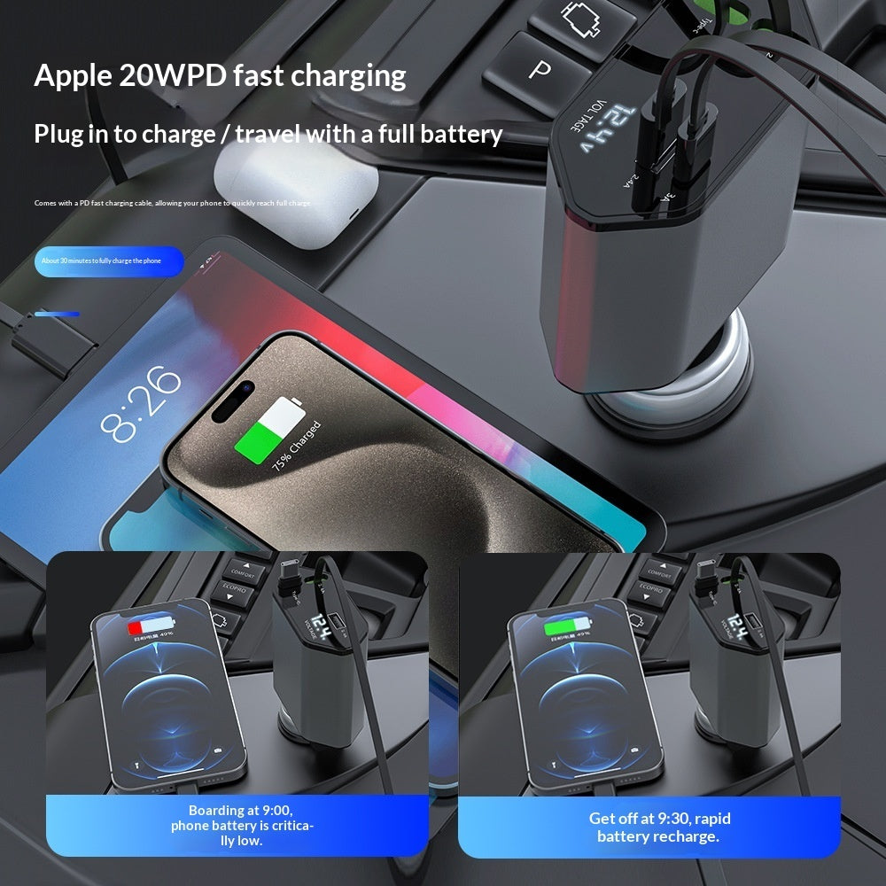 4-in-1 Car Charger Super Fast Charging CJ Dropshipping