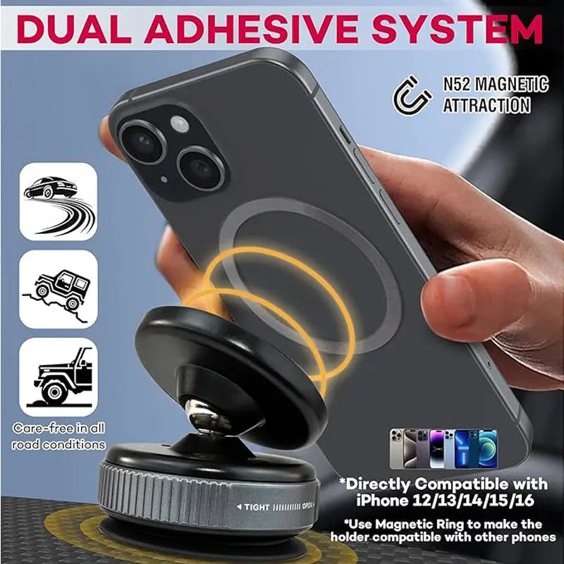 Premium Magnetic Car Phone Holder 360° - MagSafe Compatible UAE Harmalap Trading