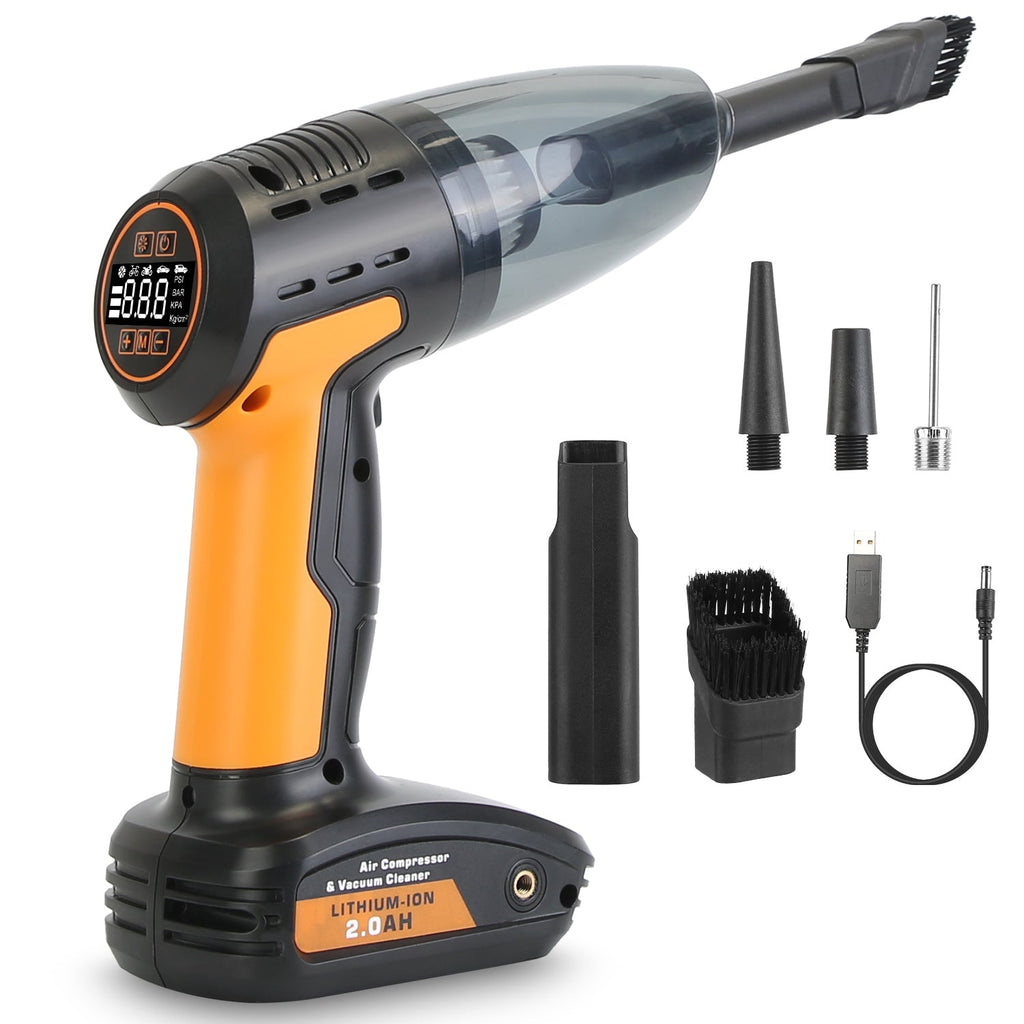 4-in-1 Car Vacuum & Tire Inflator - 150PSI - Cordless - Digital Display Harmalap Trading
