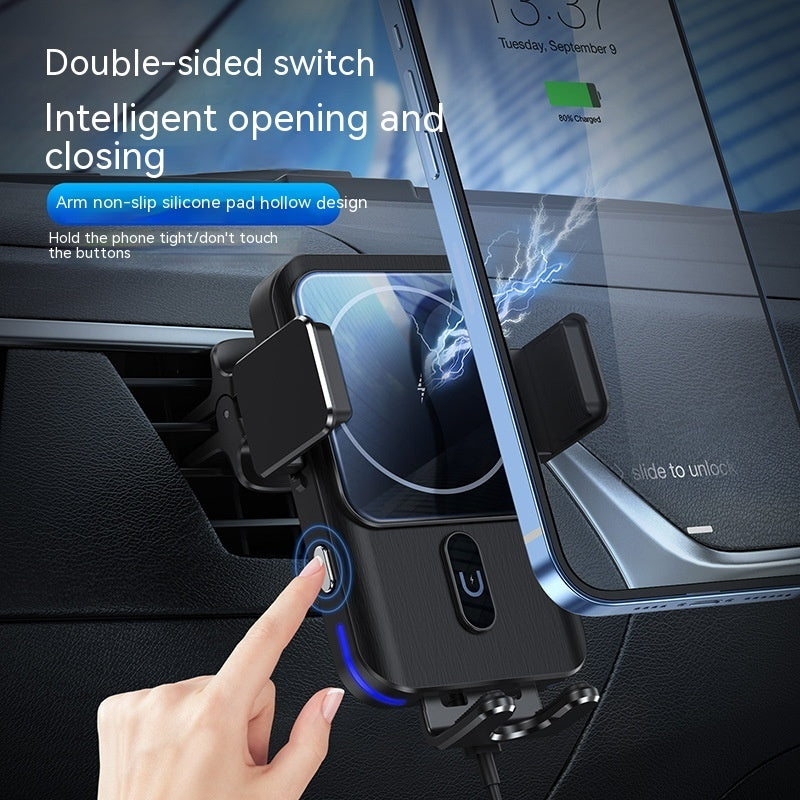 Car Wireless Charger Phone Holder - 15W Fast Charging - Auto Clamp Mount Harmalap Trading