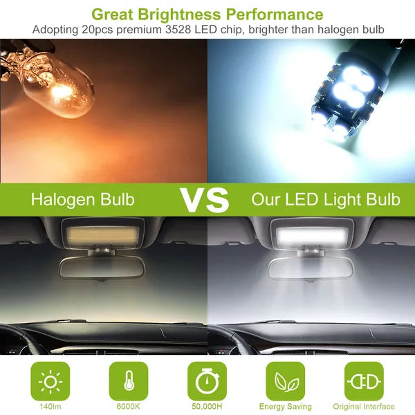 T10 LED Bulbs 12V - 10-Pack - Interior Dome Map License Plate Lights Harmalap Trading