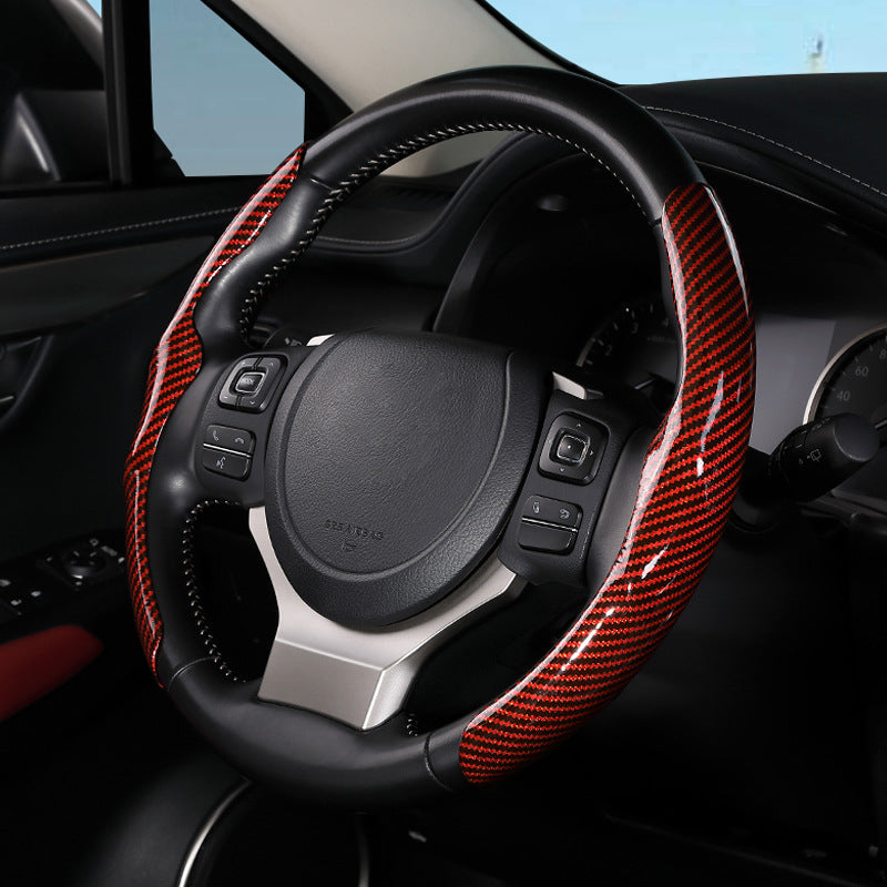 Car Carbon Fiber Pattern Glossy Car Steering Wheel Cover CJ Dropshipping