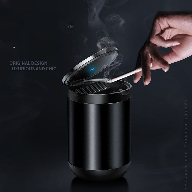 Car Ashtray LED Light - Aluminum Alloy - Portable Smokeless - Flame Retardant Harmalap Trading