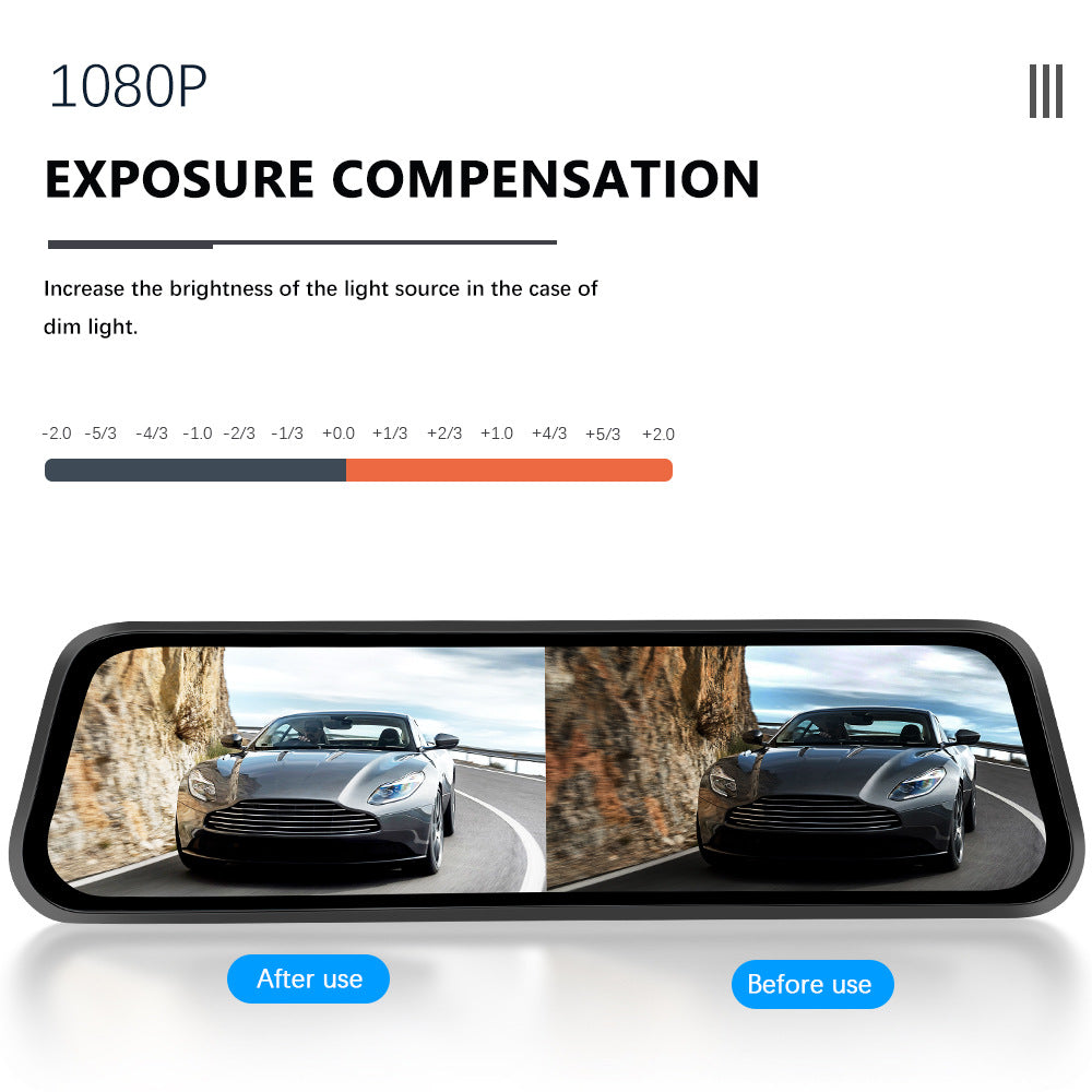 Streaming Media Car Car Dual Lens Smart Touch Rearview Mirror Tachograph CJ Dropshipping