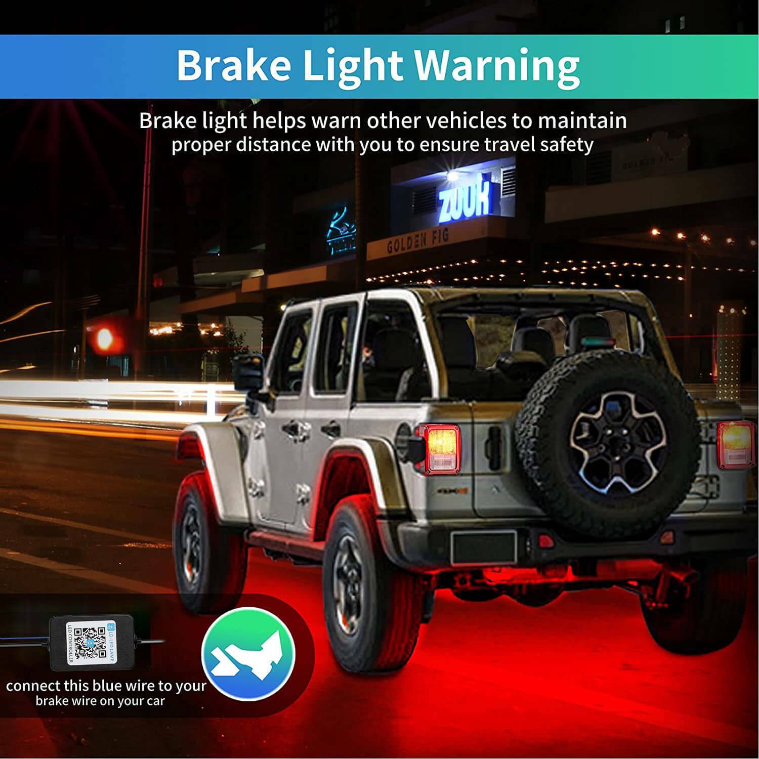 RGB Car Underglow LED Kit UAE - 6pc Neon Strip Lights - Music Sync Harmalap Trading