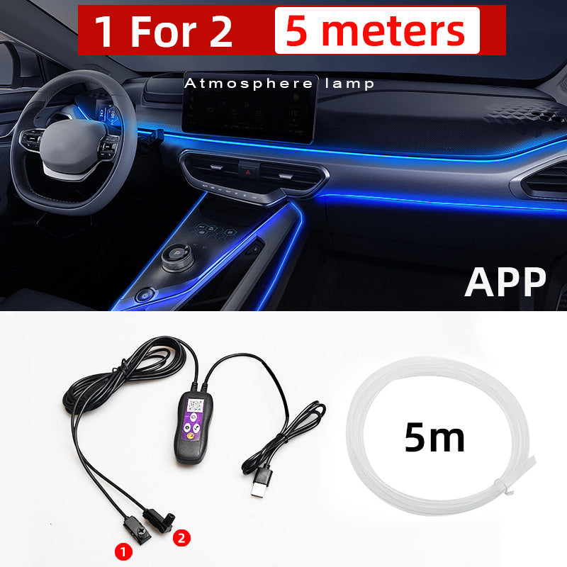 Car LED Atmosphere Lamp USB - Colorful Neon Light - Center Console Decoration Harmalap Trading