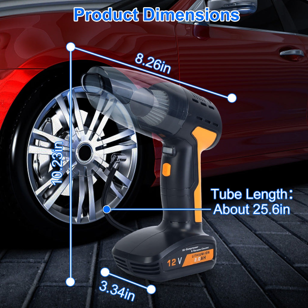4-in-1 Car Vacuum & Tire Inflator - 150PSI - Cordless - Digital Display Harmalap Trading