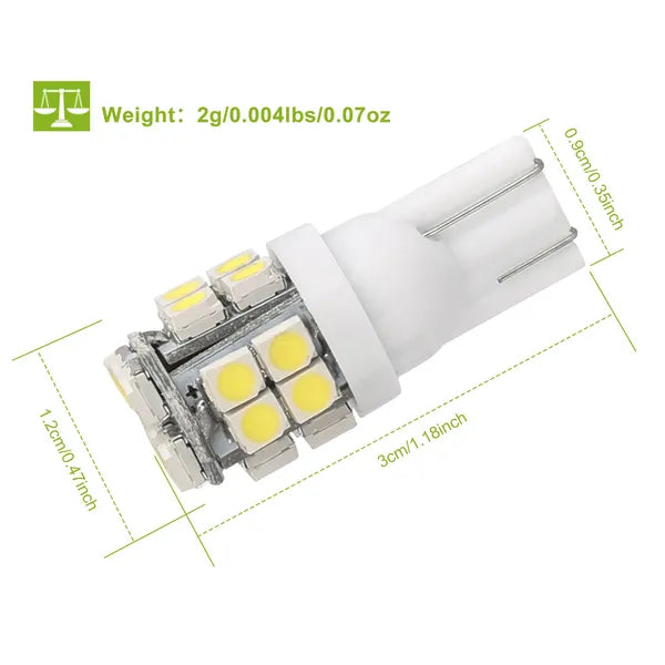 T10 LED Bulbs 12V - 10-Pack - Interior Dome Map License Plate Lights Harmalap Trading