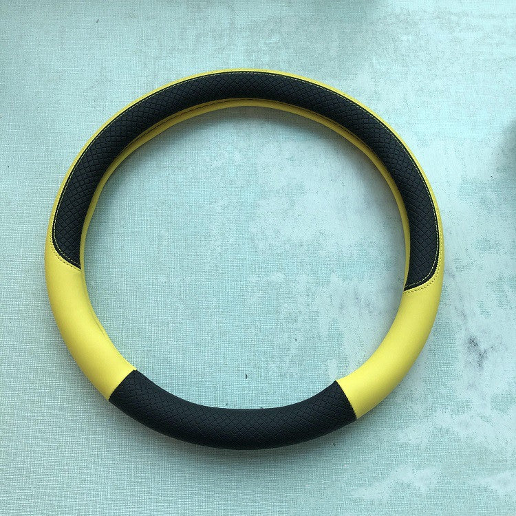 Leather Steering Wheel Cover UAE - Universal Fit - Rhomboid Texture Harmalap Trading