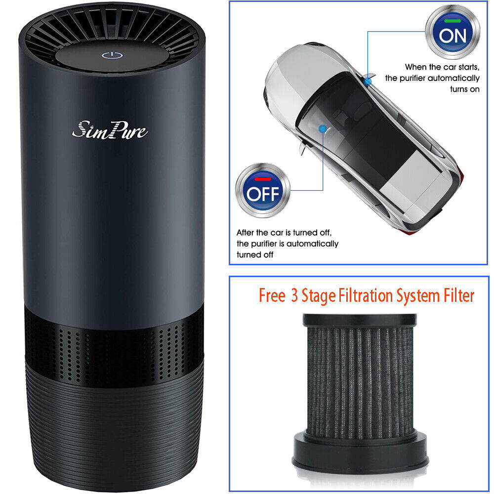 Car Air Purifier HEPA Filter - Removes Odor Dust Mold - Car & Home Use Harmalap Trading