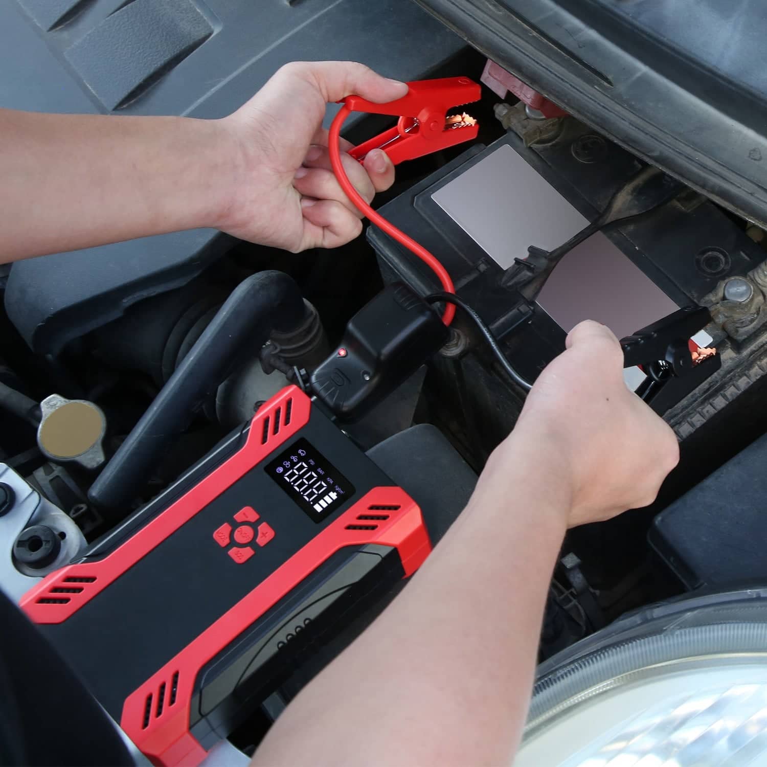 Car Jump Starter 2500A UAE - 4-in-1 Air Compressor Power Bank - Emergency Kit Harmalap Trading