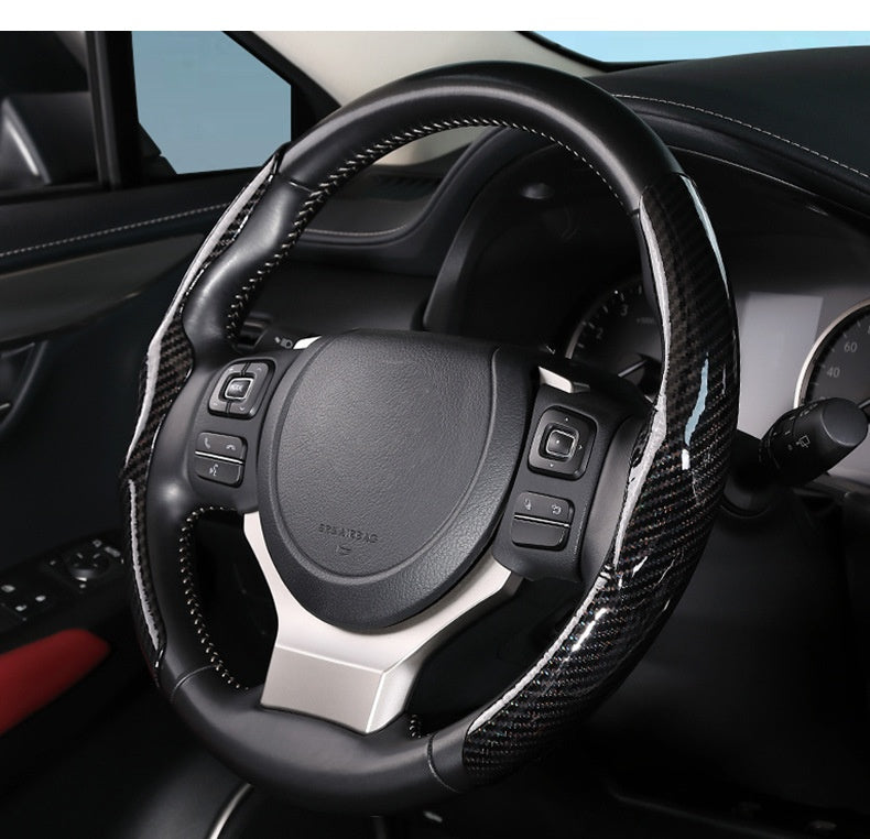 Car Carbon Fiber Pattern Glossy Car Steering Wheel Cover CJ Dropshipping