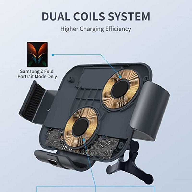 S11 Twin Coil Folding Screen Mobile Phone Car Wireless Charger CJ Dropshipping