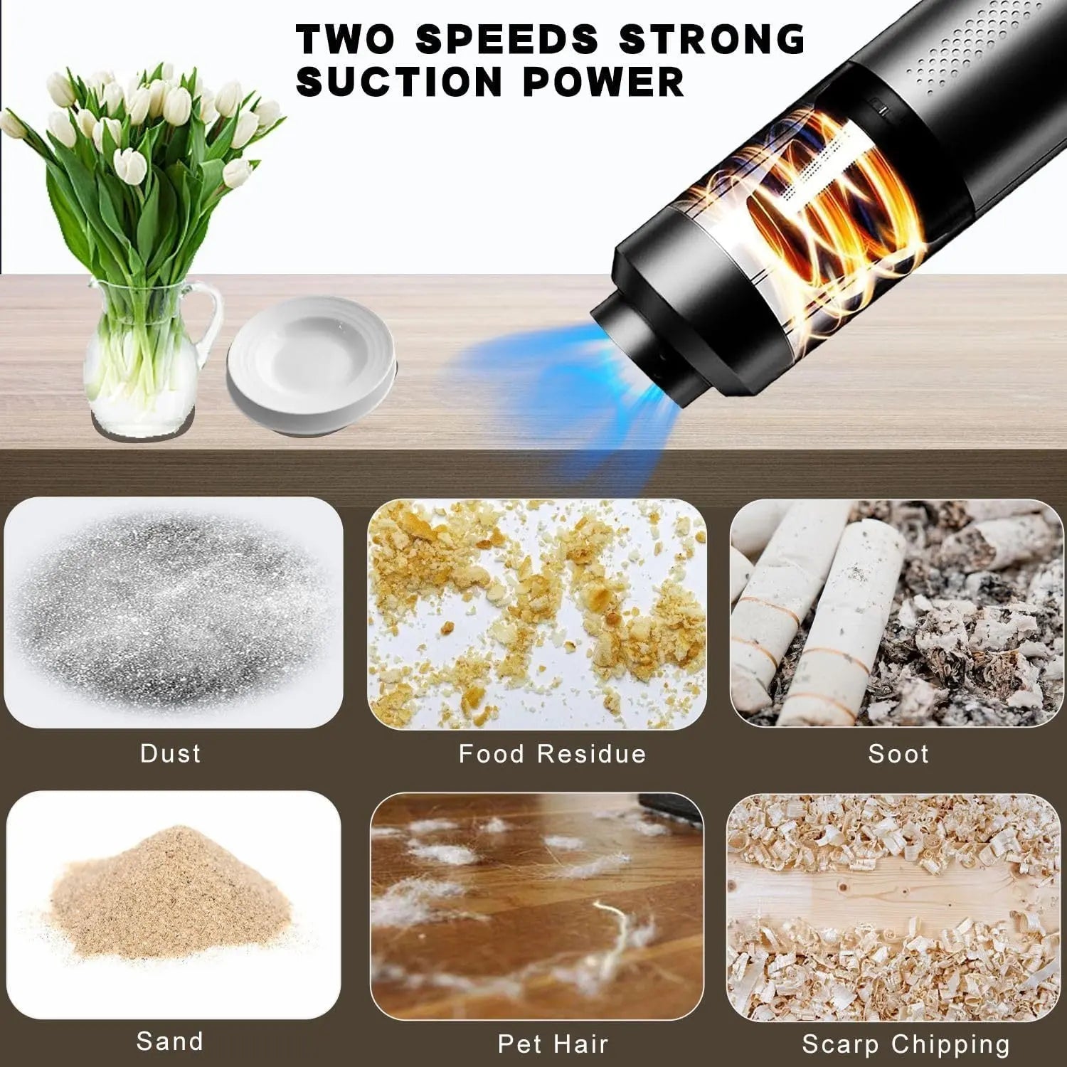 Car Vacuum Cleaner 4-in-1 Cordless - 15000Pa Suction - Type-C Fast Charging Harmalap Trading