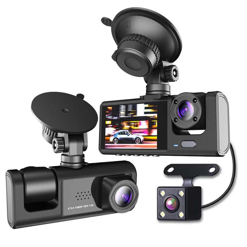 Car Dual Lens Dash Cam HD 1080P - Front Rear Inside - G-Sensor - Night Vision Harmalap Trading