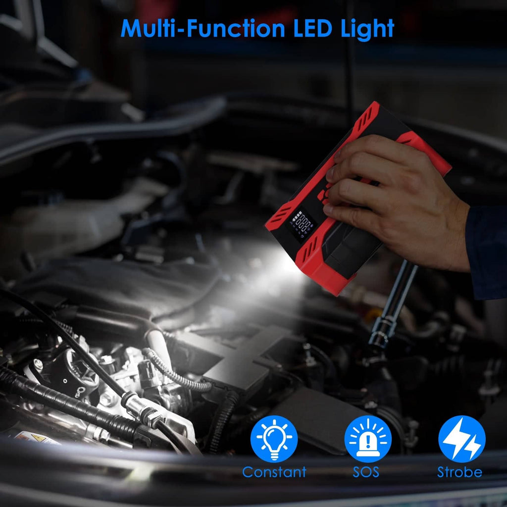 Car Jump Starter 2500A UAE - 4-in-1 Air Compressor Power Bank - Emergency Kit Harmalap Trading