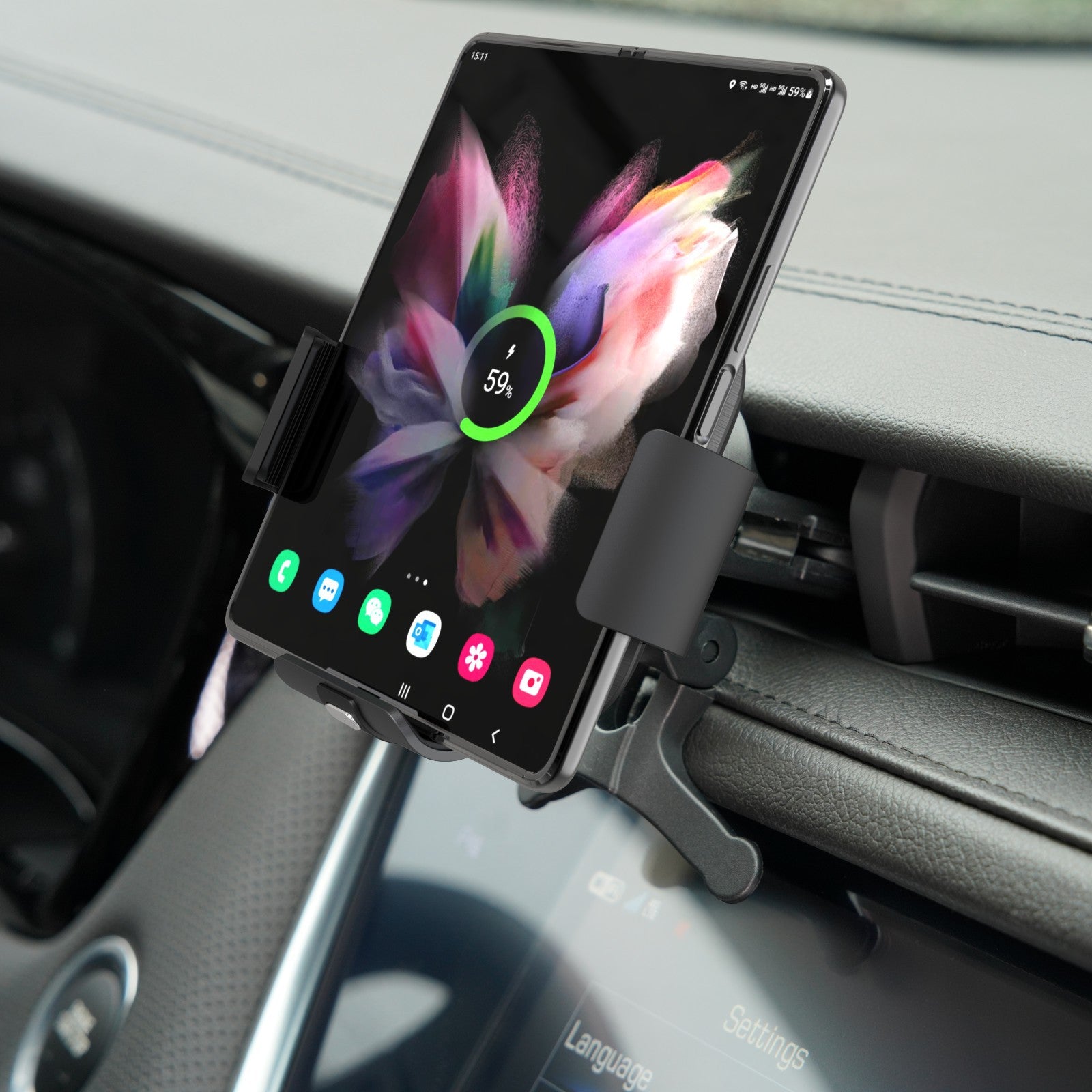 S11 Twin Coil Folding Screen Mobile Phone Car Wireless Charger CJ Dropshipping