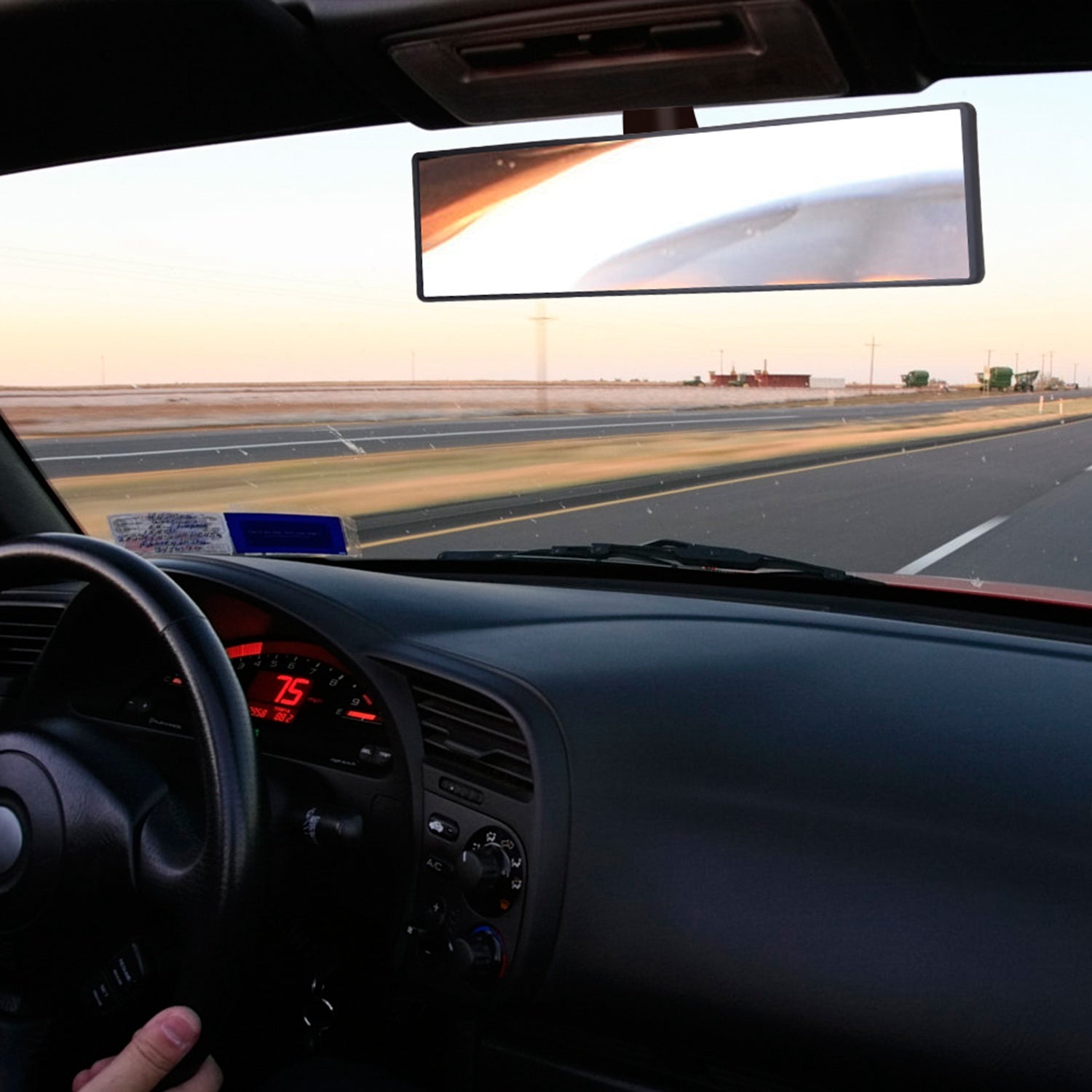 Car Rearview Mirror 11.4" - Panoramic Clip-On - Anti-Glare - Wide Angle Harmalap Trading