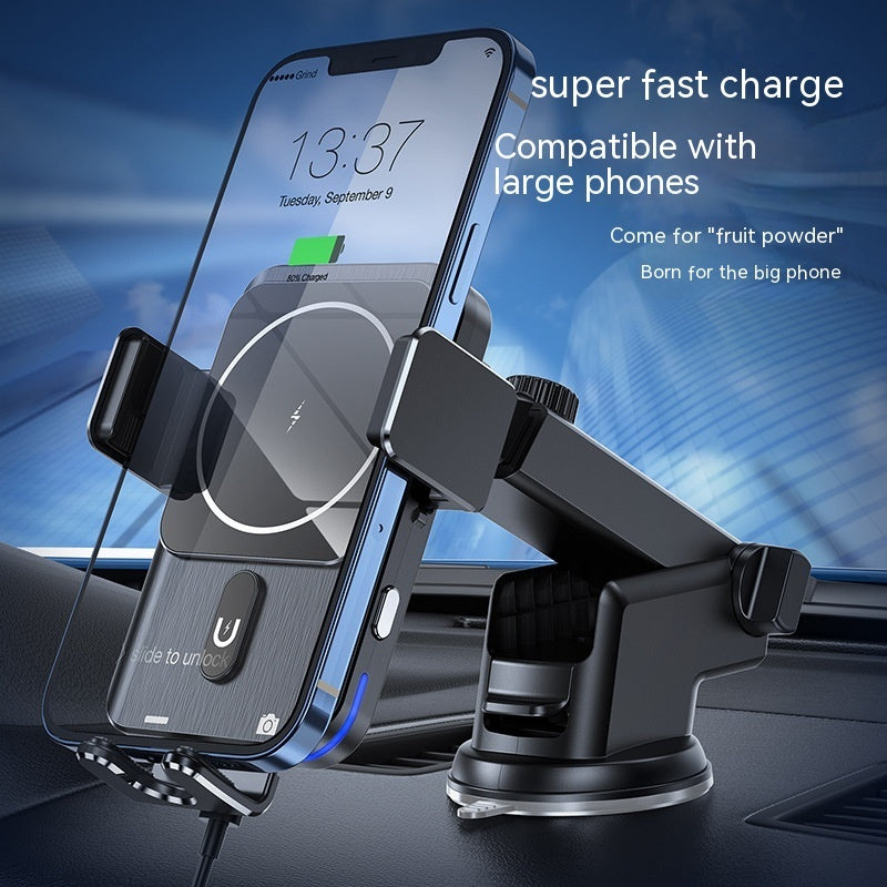 Car Wireless Charger Phone Holder - 15W Fast Charging - Auto Clamp Mount Harmalap Trading