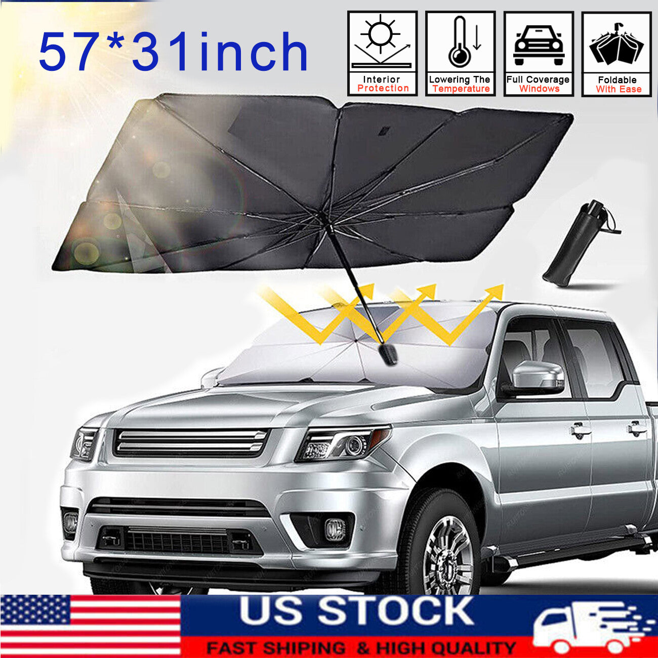 Car Window Sunshade - Foldable UV Umbrella - Windshield Cover - Sun Visor Harmalap Trading